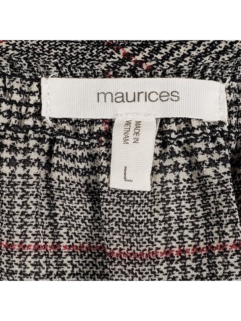 Maurices Women’s Large Plaid V-Neck Button Front Blouse Long Sleeve - Picture 7 of 11